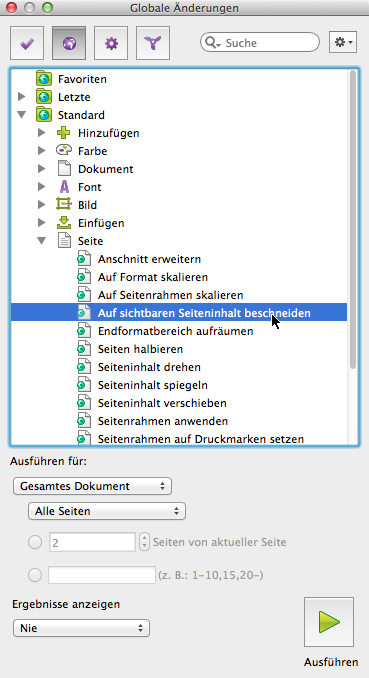 PitStop Globale Änderung