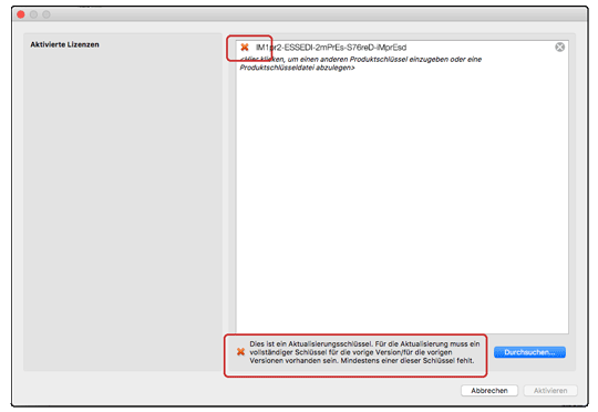 Ein PitStop Server Upgrade Key benötigt immer einen aktiven Vollversion Key