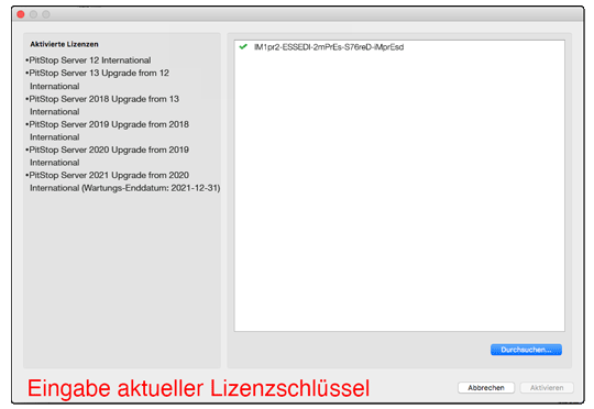alle Vorversion Keys sind aktiviert