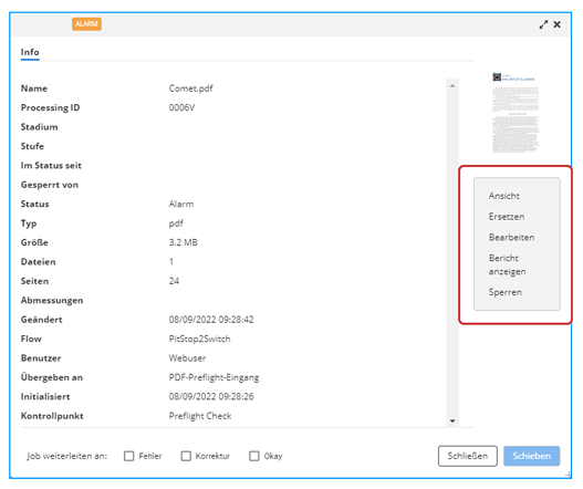 Der Kontrollpunkt zeigt das Menü des Helper an