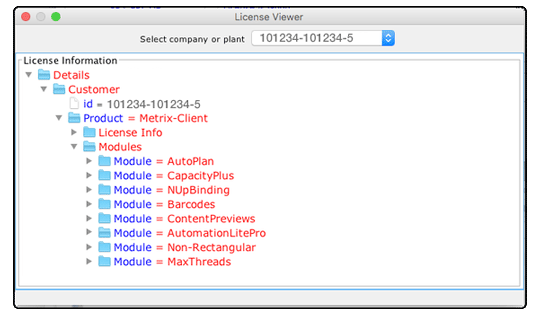 In der Anzeige kann auch die verwendeten Module unter Metrix dargestellt werden.