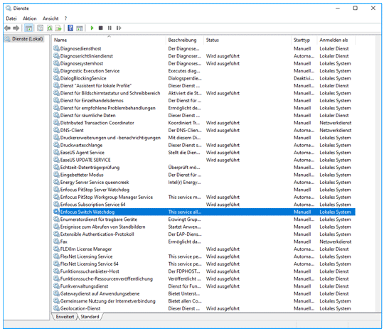 Einrichtung des Dienstes Enfocus Watchdog mit einem Konto