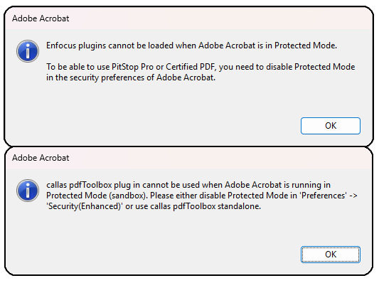 Die Plugins werden nicht geladen beim Start von Acrobat