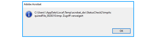 Fehlermeldung zeigt: Zugriff verweigert