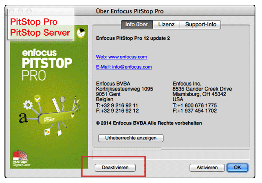 Vor einem Umzug der Software müssen die Lizenzen zuvor deaktiviert werden