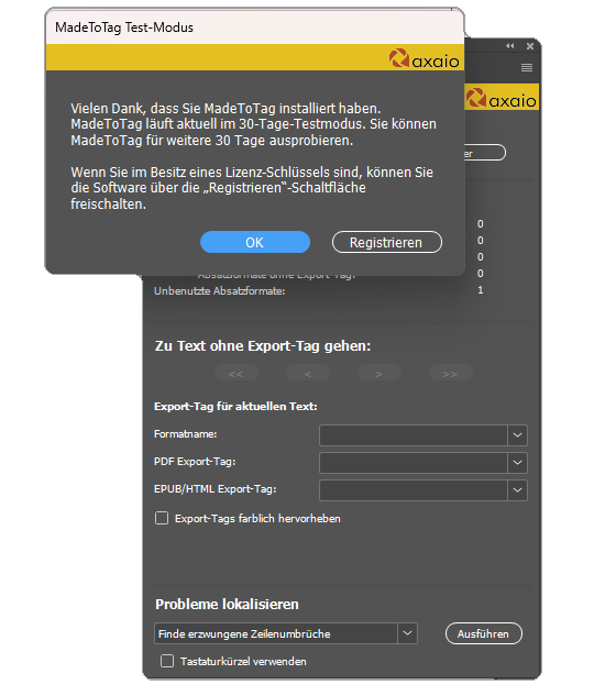 Aktivierung der Demo Version
