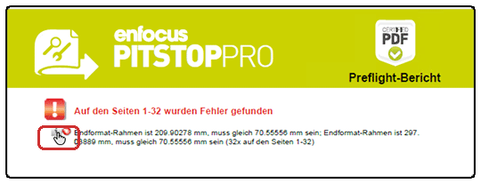 Es öffnet sich aus dem Fehlerbericht kein Dokument