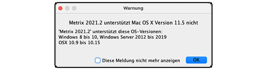 Falsche Meldung: Diese Betriebssystem wird nicht unterstützt