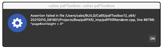 Die Fehlermeldung zeigt an: Fehlermeldung:Assertion failed in file.....