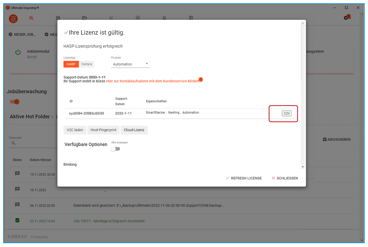 Speichern der Datei alsC2V Datei