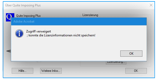 Fehlermeldung lautet: Zugriff verweigert