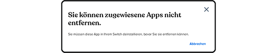 Das entfernen einer App aus der Enfocus ID kann nur über eine Deinstalltion in Switch erfolgen
