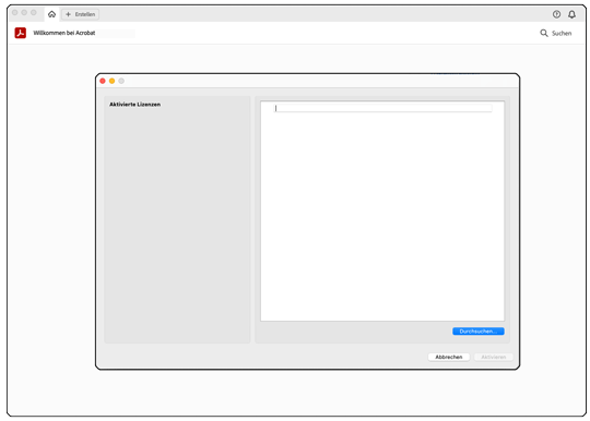 Lizenzcode eingeben