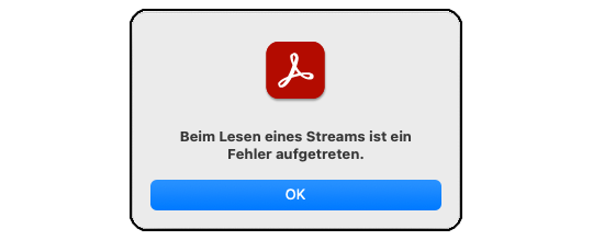 Beim Lesen eines Streams ist ein Fehler aufgetreten