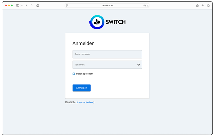 Webportal Anmeldung mit Name und evtl. Passwort