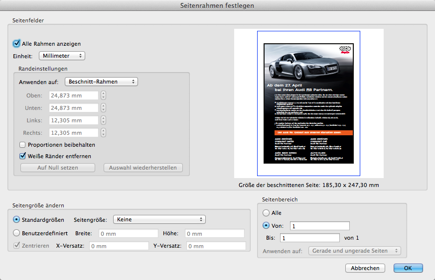 Seitenbeschneiden mit Acrobat