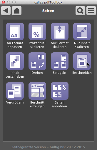Seitenbeschneiden mit der pdfToolbox