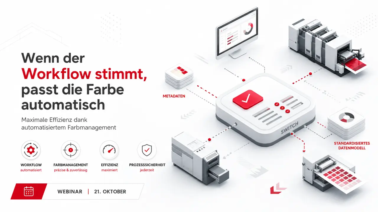 Maximale Effizienz dank automatisiertem Farbmanagement – ein Webinar von gmg am 21. Oktober